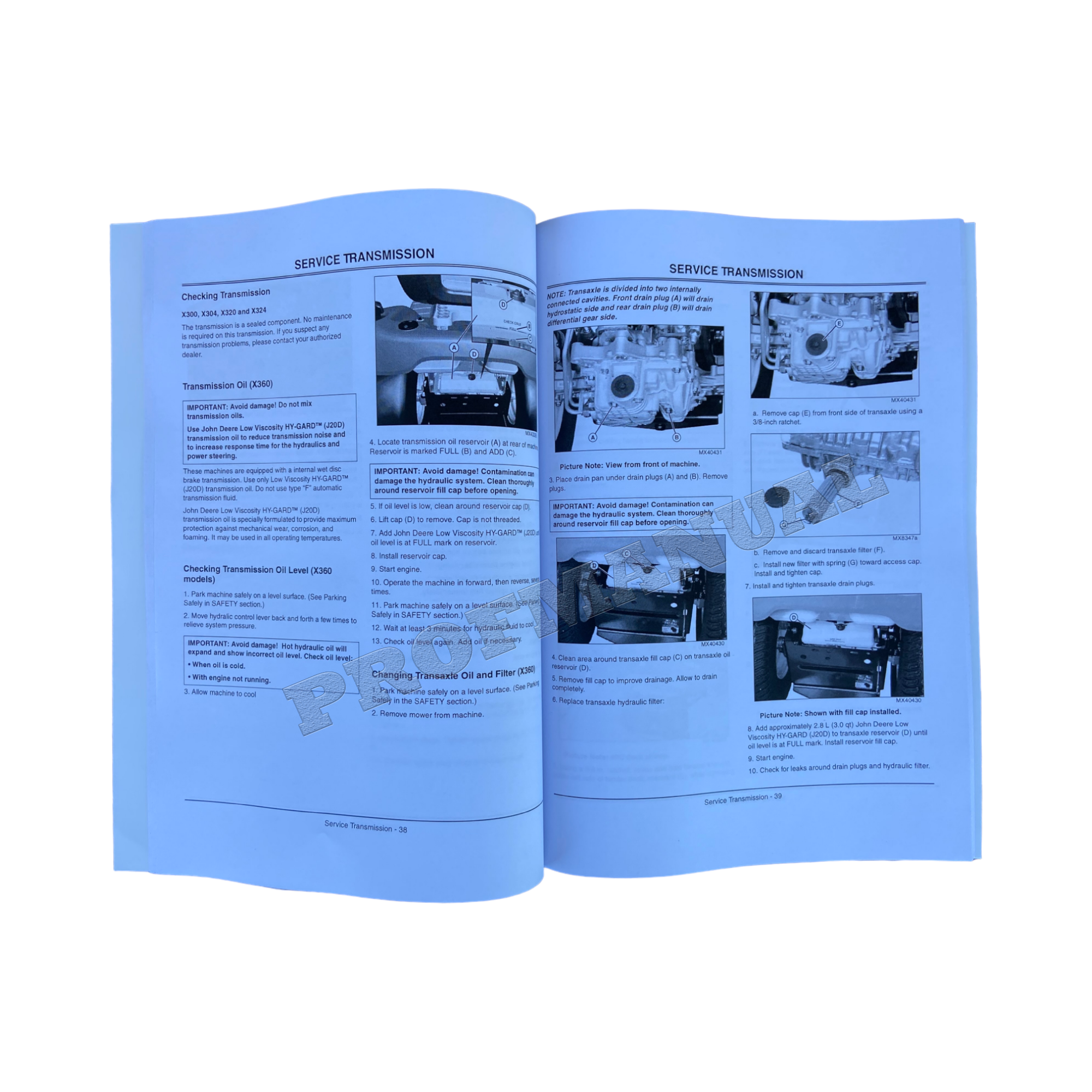 MANUAL DEL OPERADOR DEL TRACTOR JOHN DEERE X300 X304 X320 X324 X360