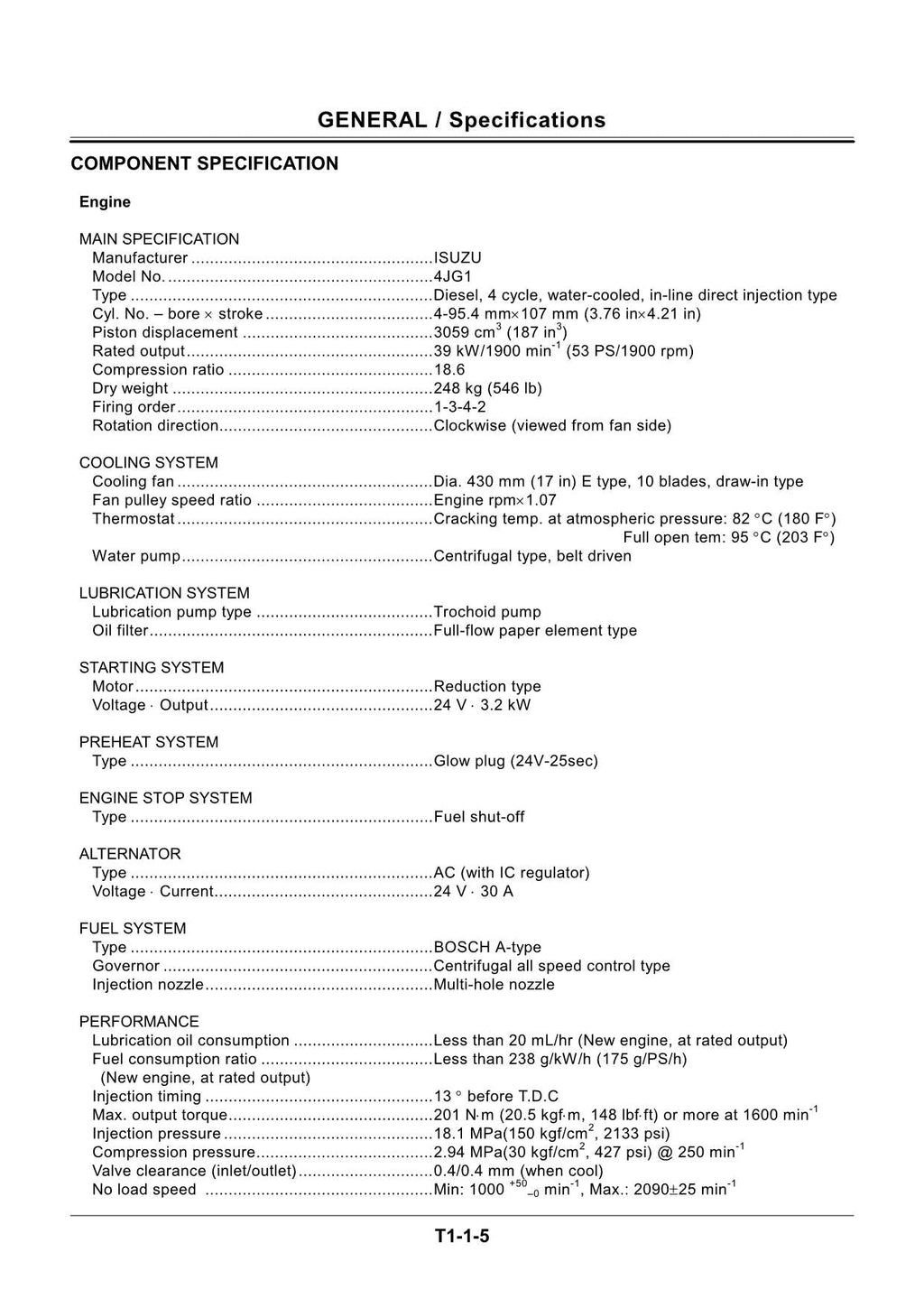 HITACHI EX75UR-5 EX75US-5 Excavator Operational Principle Technical Manual