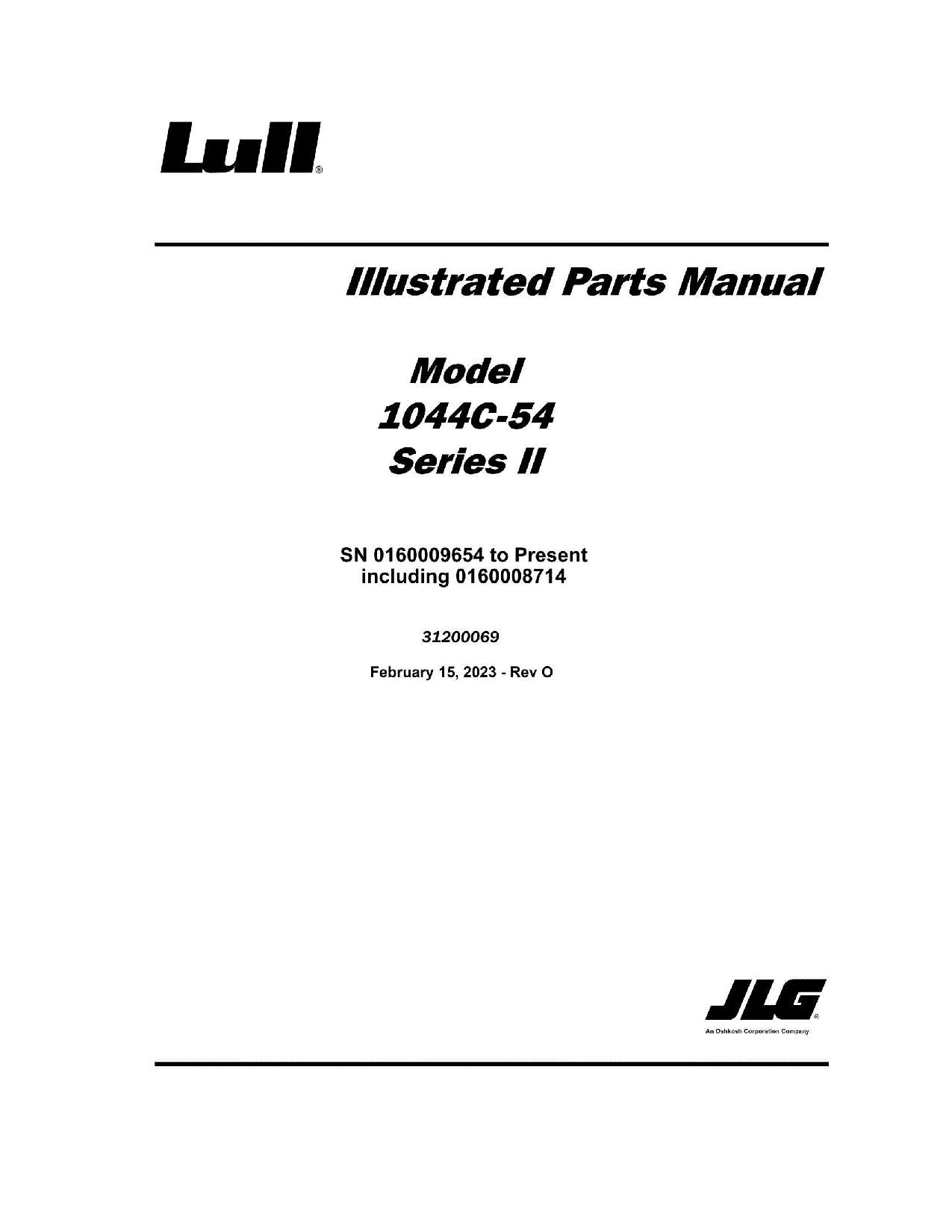 LULL 1044C-54 Series II Telehandler Parts Catalog Manual