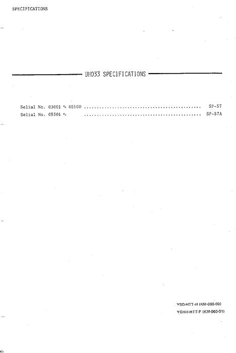 HITACHI UH033 EXCAVATOR SERVICE MANUAL