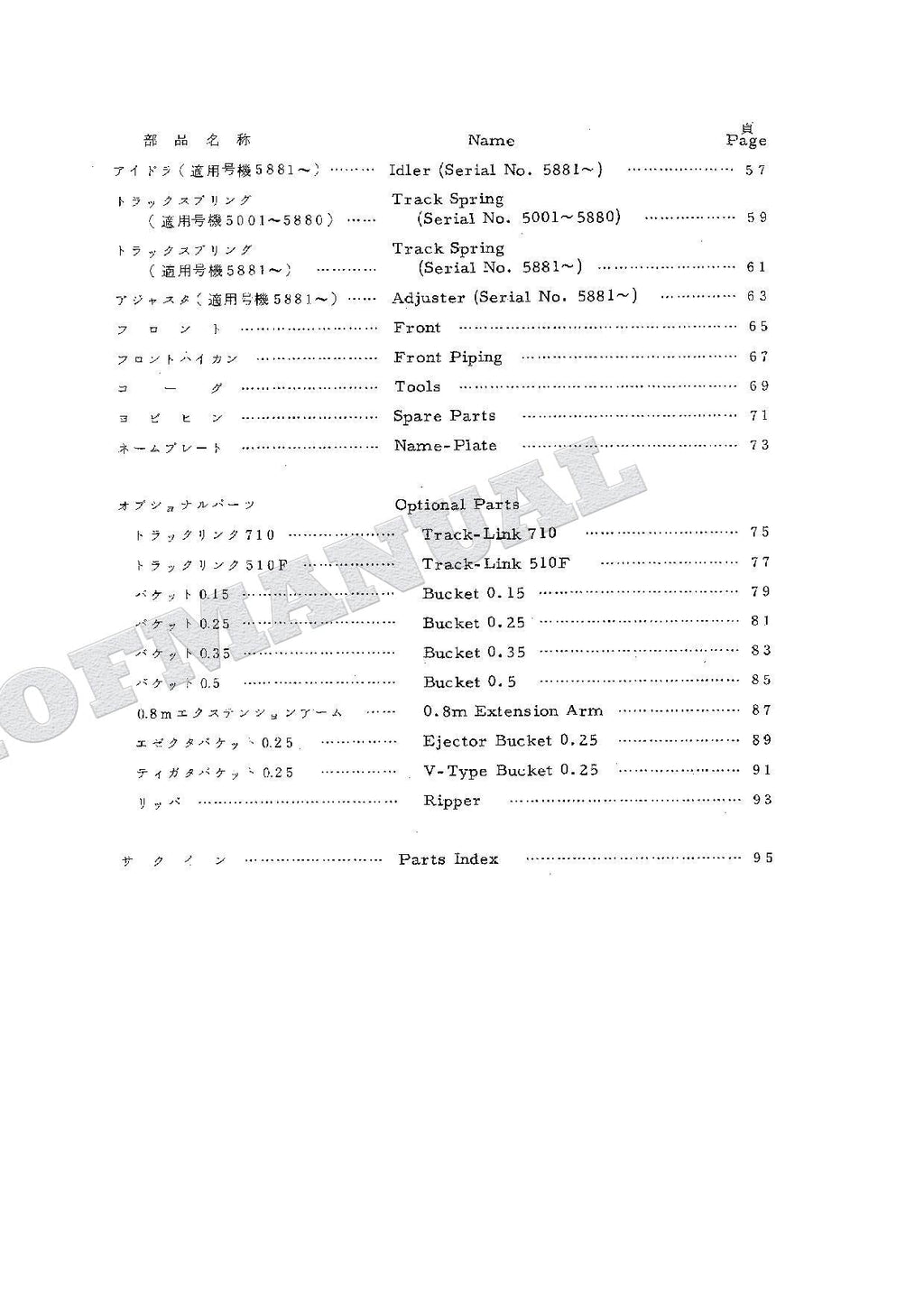 HITACHI UH04-2 Excavator Parts Catalog Manual