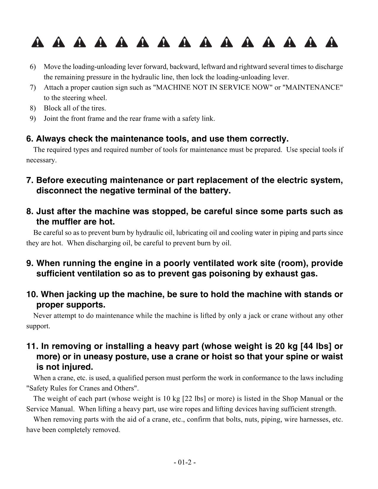 Hitachi LX70-7 LX80-7 Wheel Loader Workshop Manual SN 02101-up 01101-up