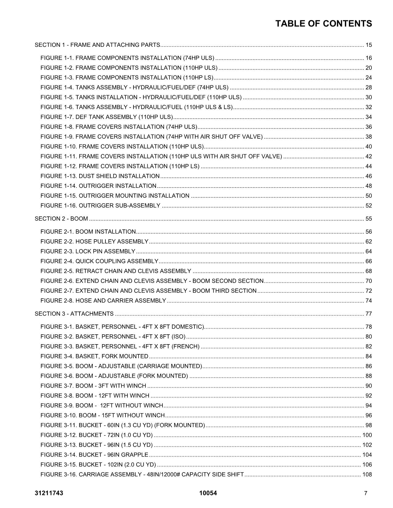 SKYTRAK  10054  Telehandler Parts Catalog Manual