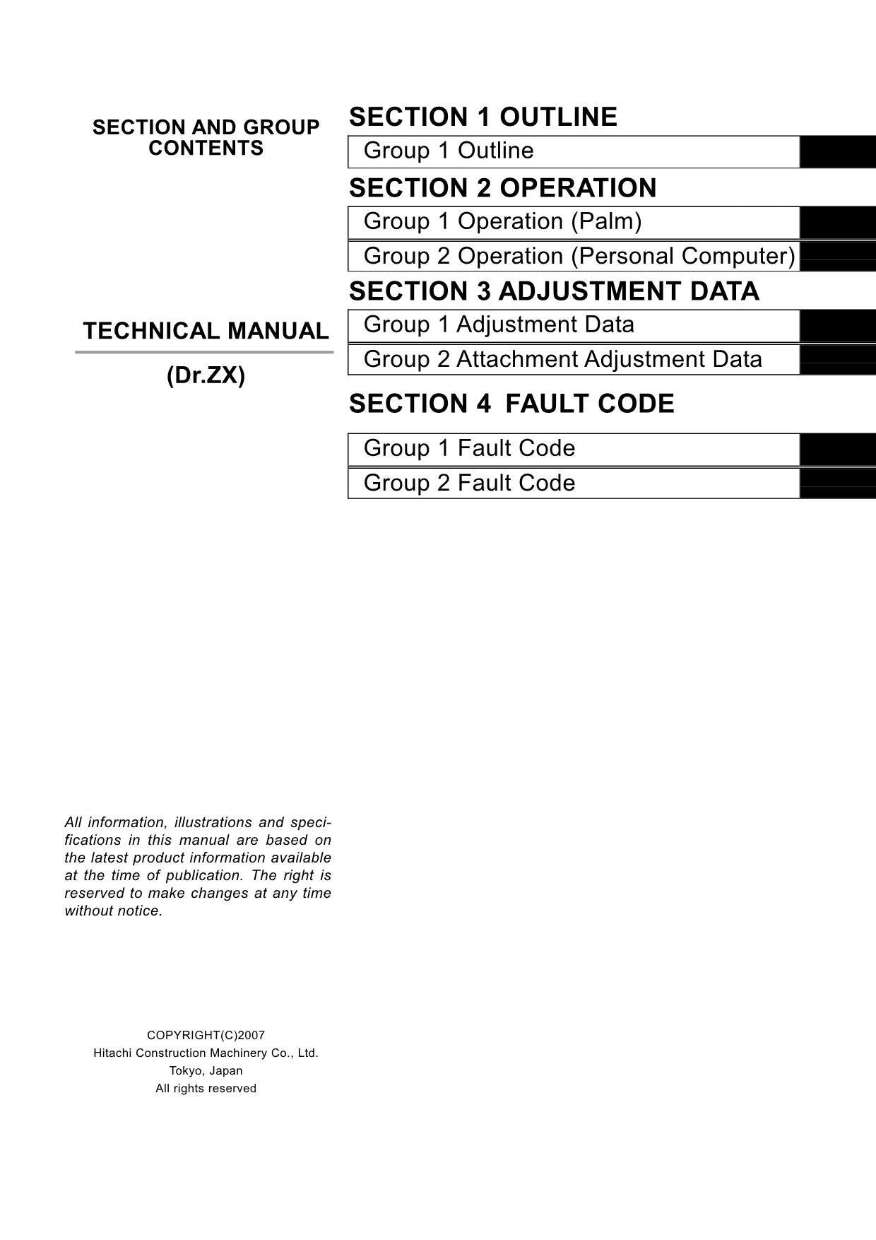 HITACHI ZAXIS Dr. ZX 160-3 180-3 200-3 225US-3 Class Excavator Technical Manual