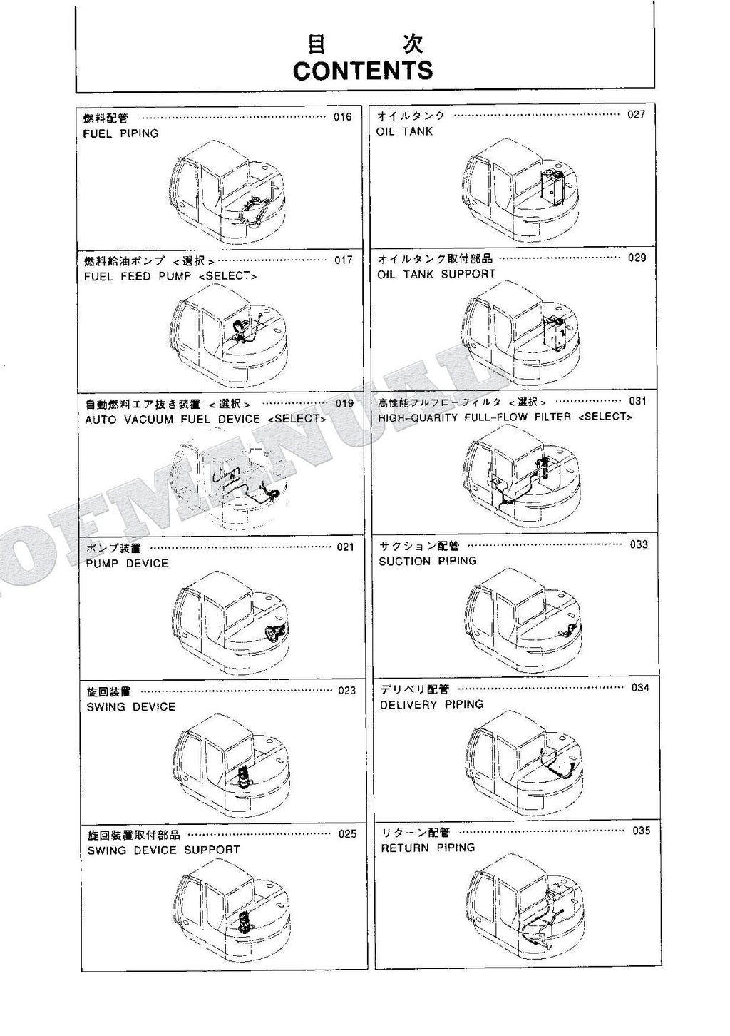 HITACHI EX75US-7 Excavator Parts Catalog Manual SN 030001-