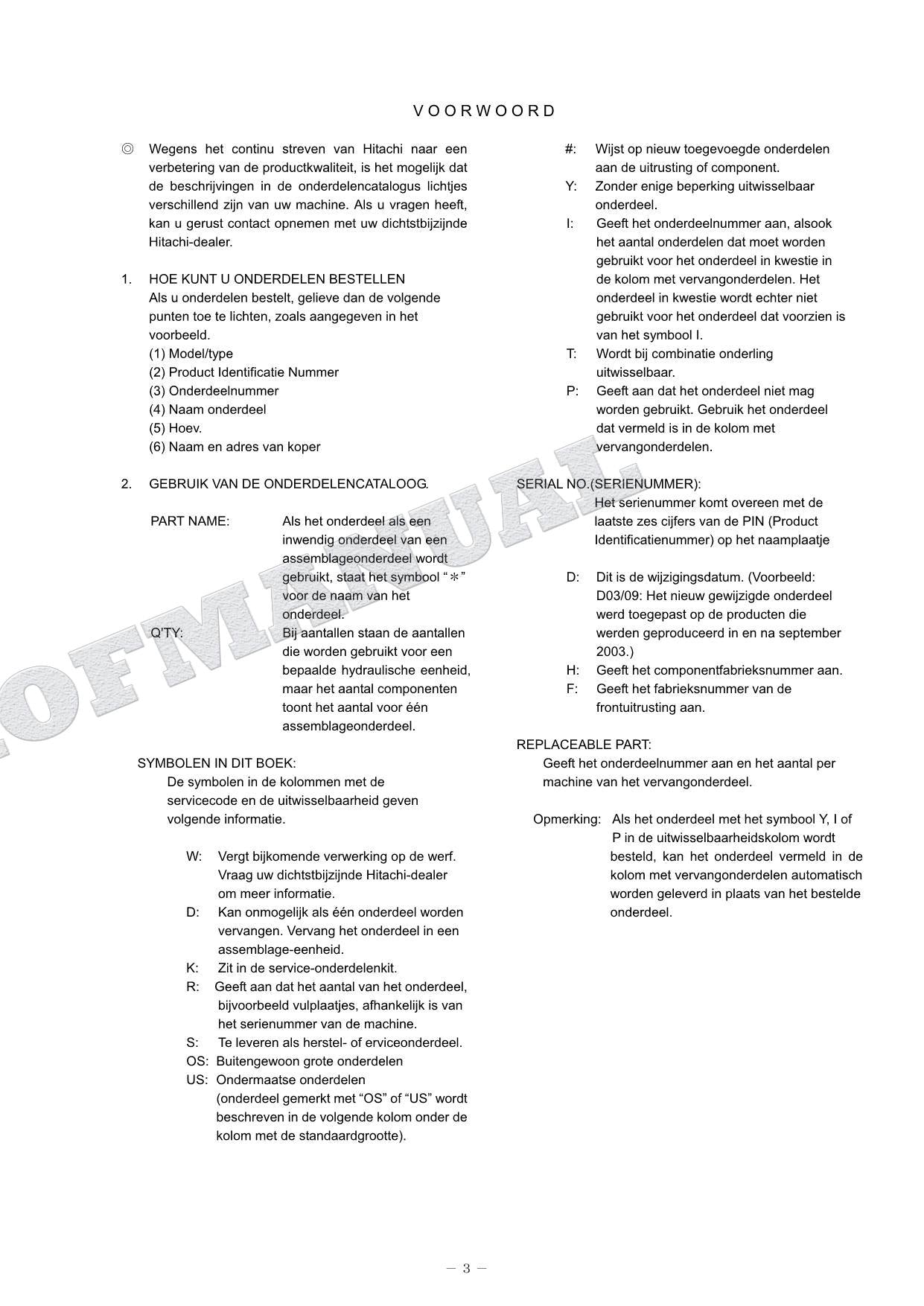 HITACHI ZAXIS ZX160LC-5B Equipment Component Excavator Parts Catalog Manual