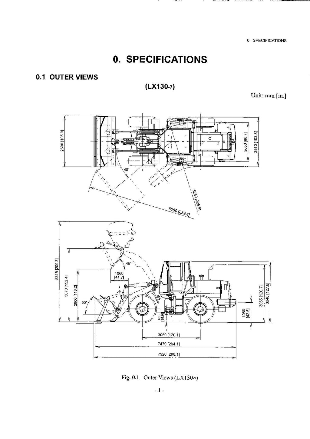 Hitachi LX130-7 LX160-7 LX190-7 LX230-7 Wheel Loader Tech Manual +Schem