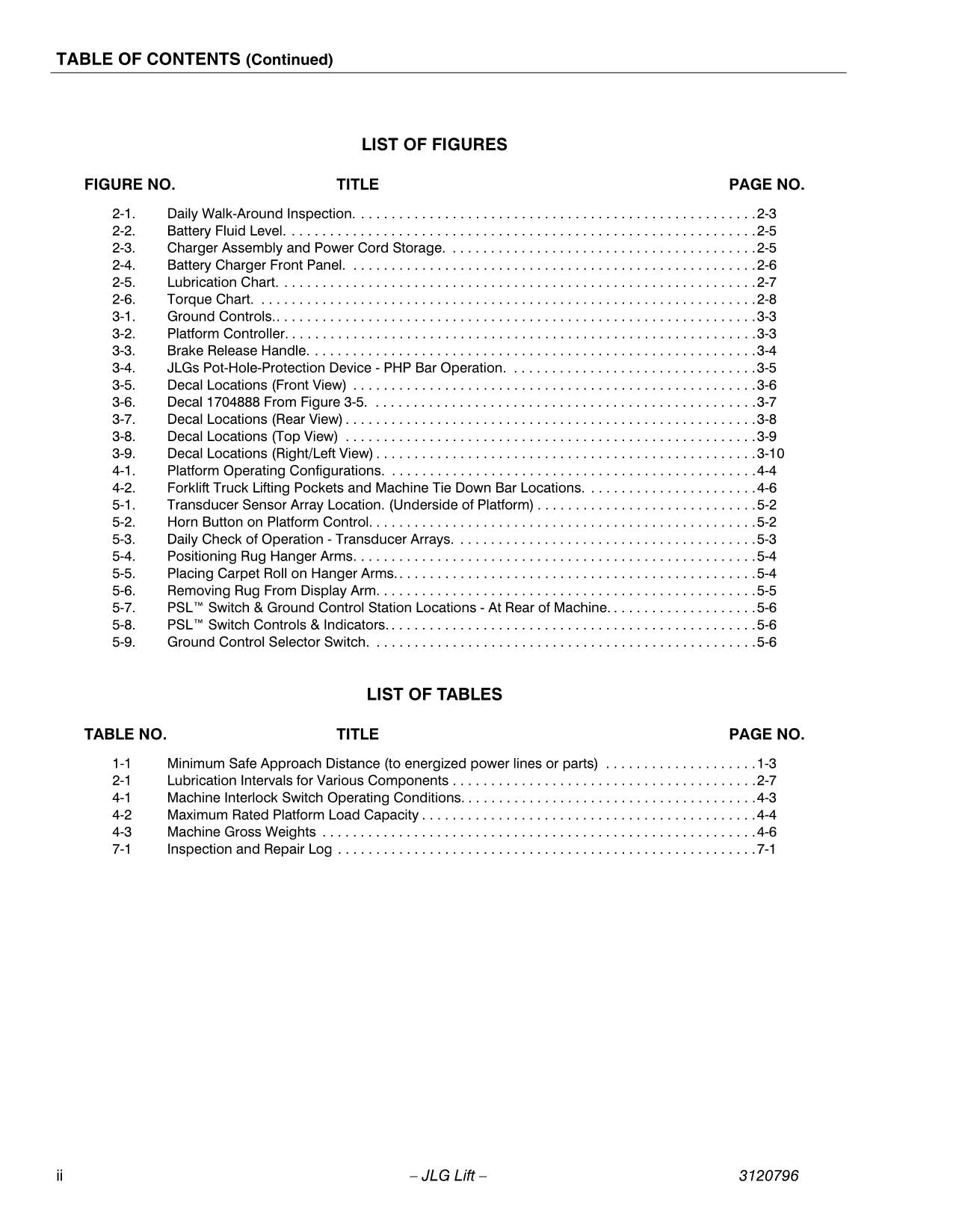 Manual del operador de mantenimiento y operación del mástil vertical JLG 15VPSP