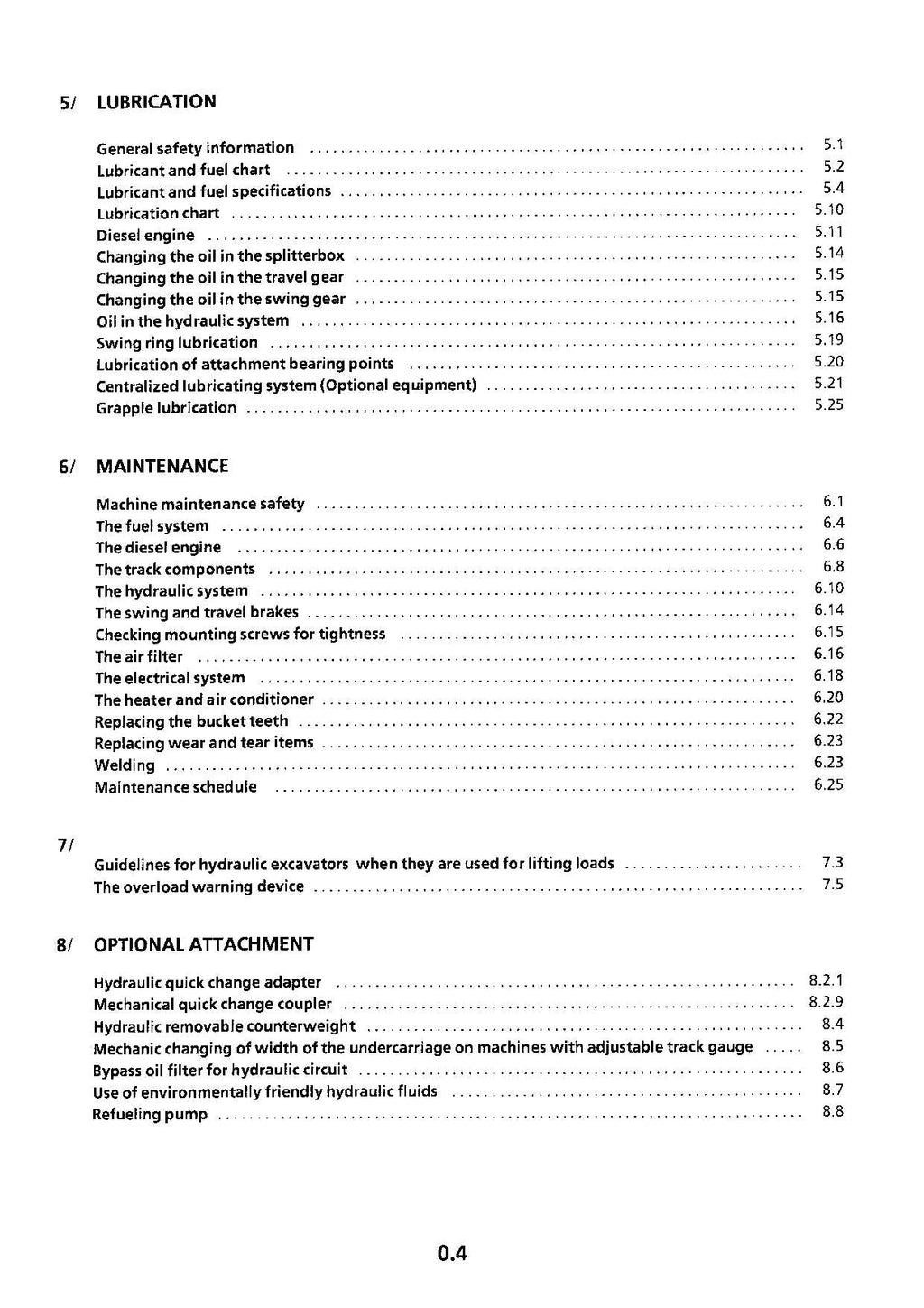 Liebherr R954 B Litronic Excavator Operators manual serial 5001