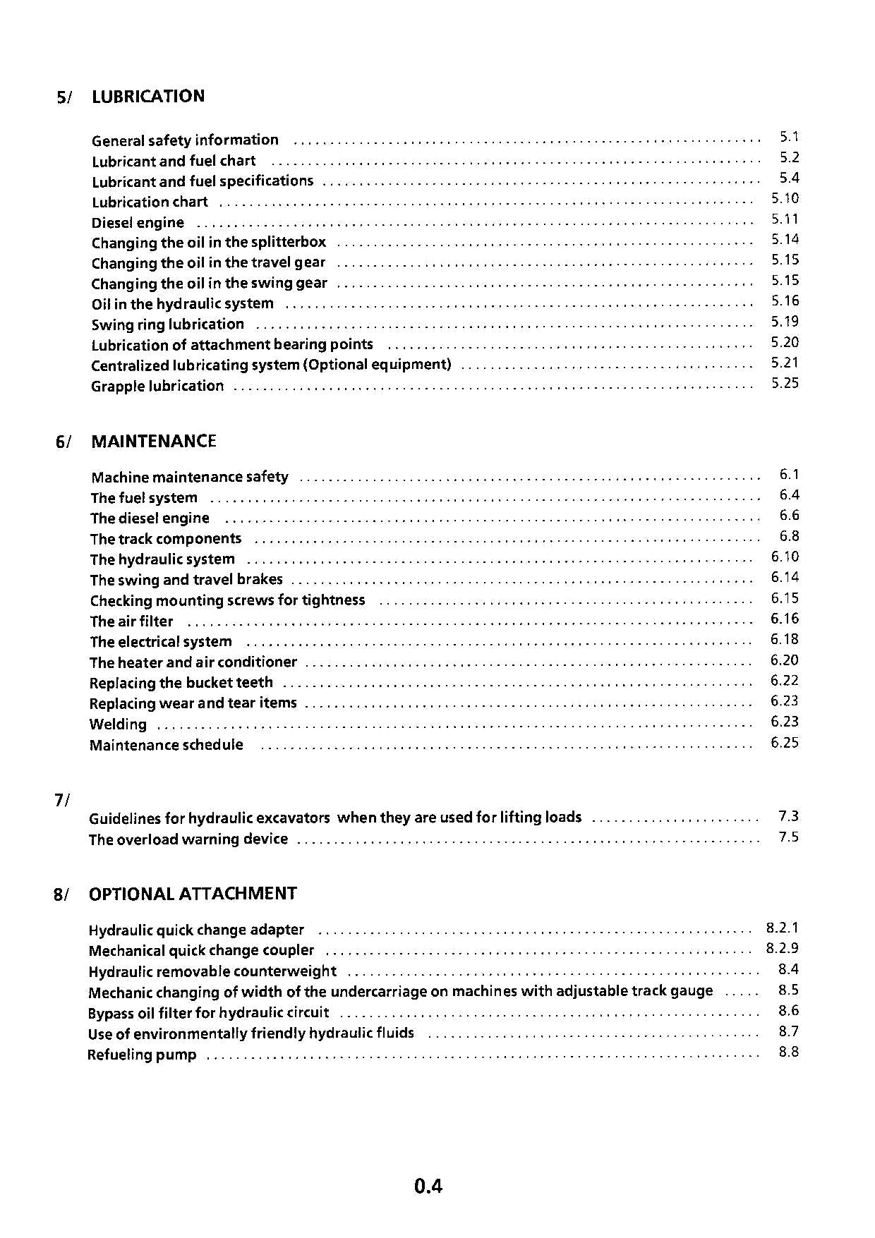 Liebherr R954 B Litronic Excavator Operators manual serial 5001