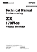 HITACHI ZAXIS ZX170W-5B Excavator Troubleshooting +Schematic Technical Manual