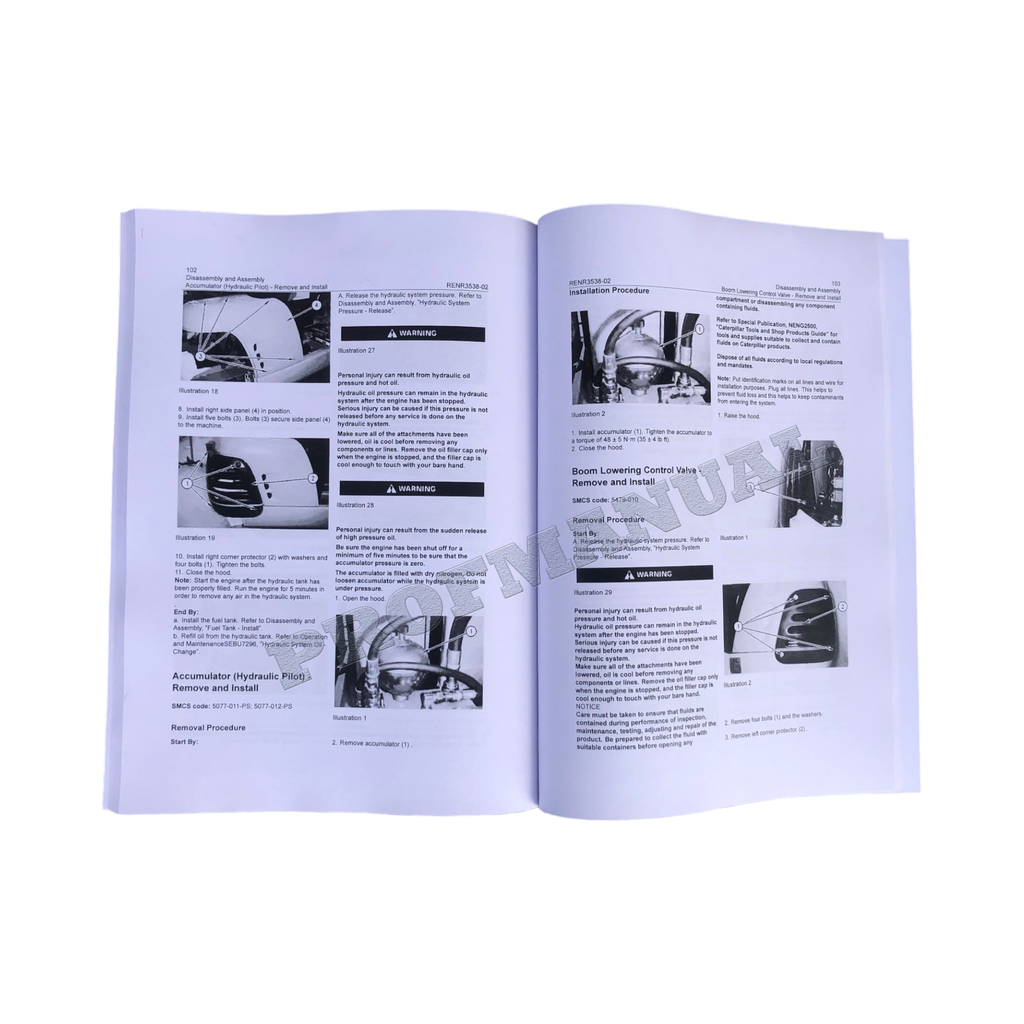 Caterpillar 303.5 Excavator Service Manual Disassem Assembly 2 books *Send serial #