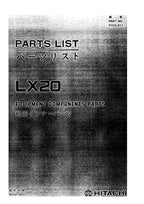 Hitachi LX20 Wheel Loader Equipment Component Parts Catalog Manual SN 0101-up