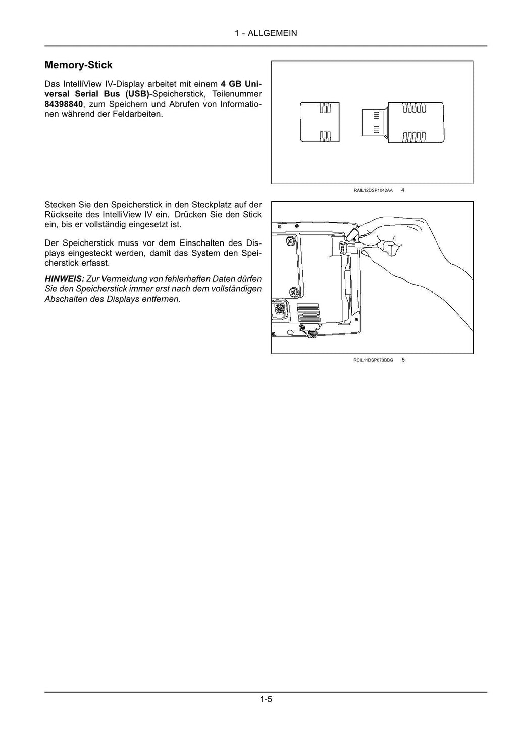 New Holland INTELLIVIEW IV Betriebsanleitung 47424380