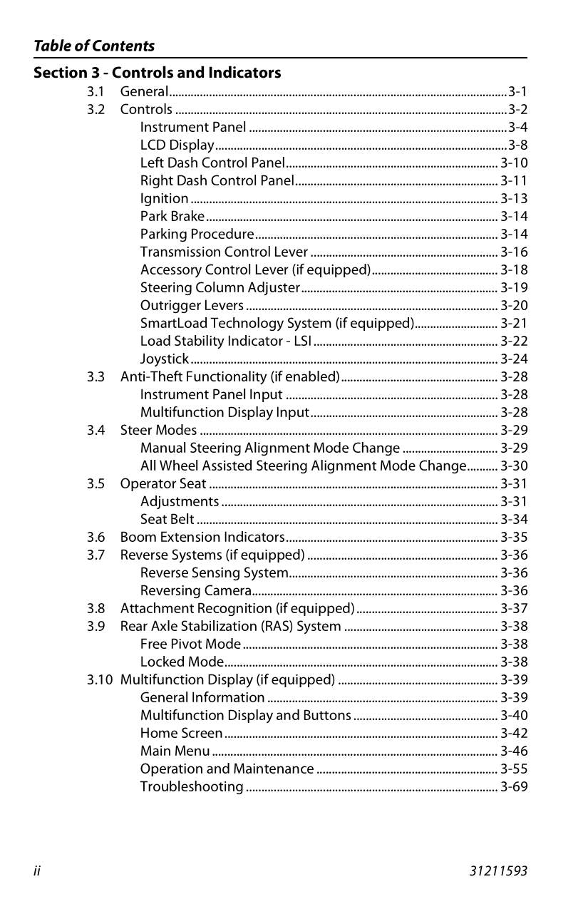 JLG 1075 Telehandler Maintenance Operation Operators Manual 31211593