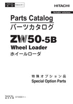Hitachi ZW50-5B Spec option parts Wheel Loader Parts Catalog Manual SN 010001-up