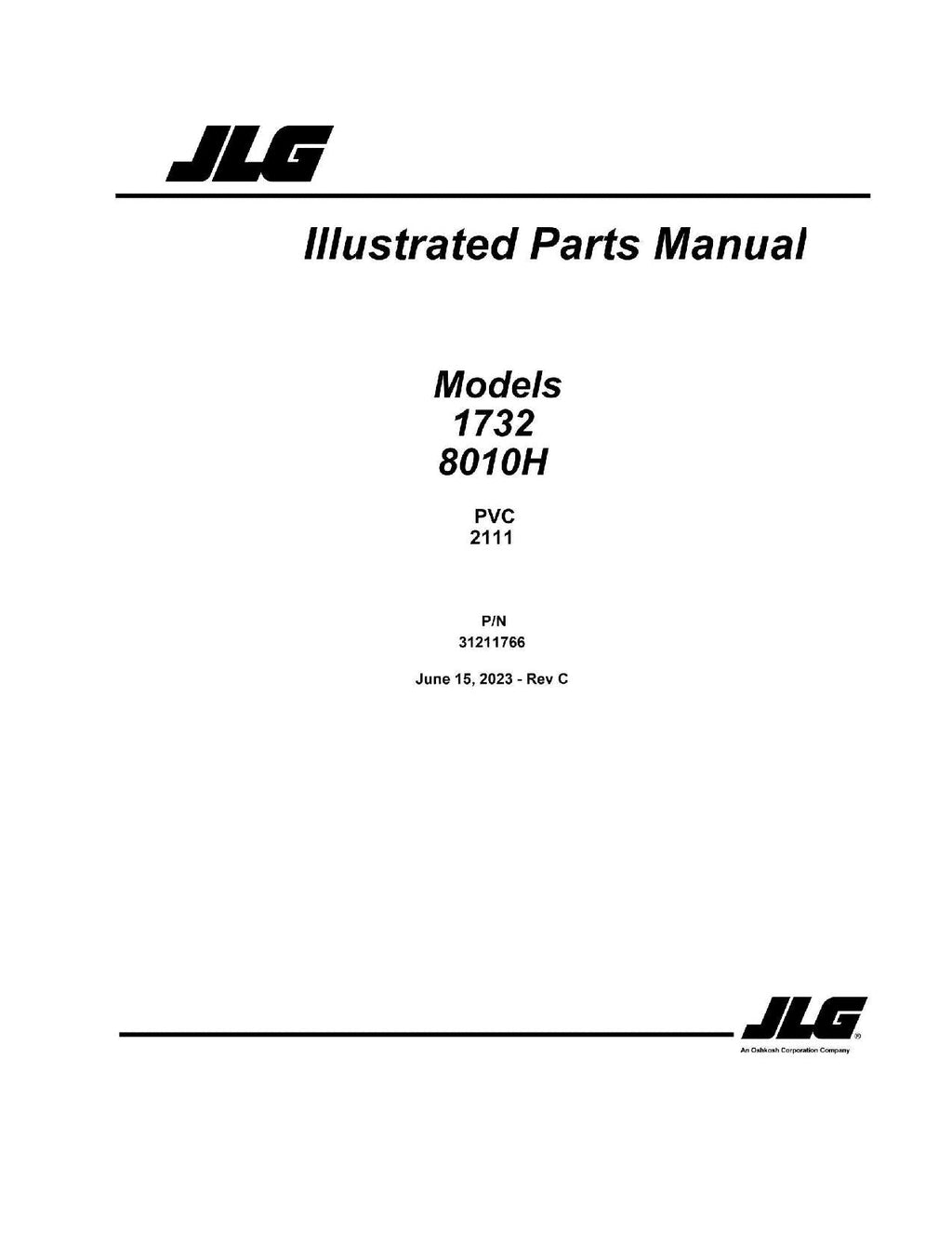 Manual del catálogo de piezas del manipulador telescópico JLG 1732 8010H 31211766