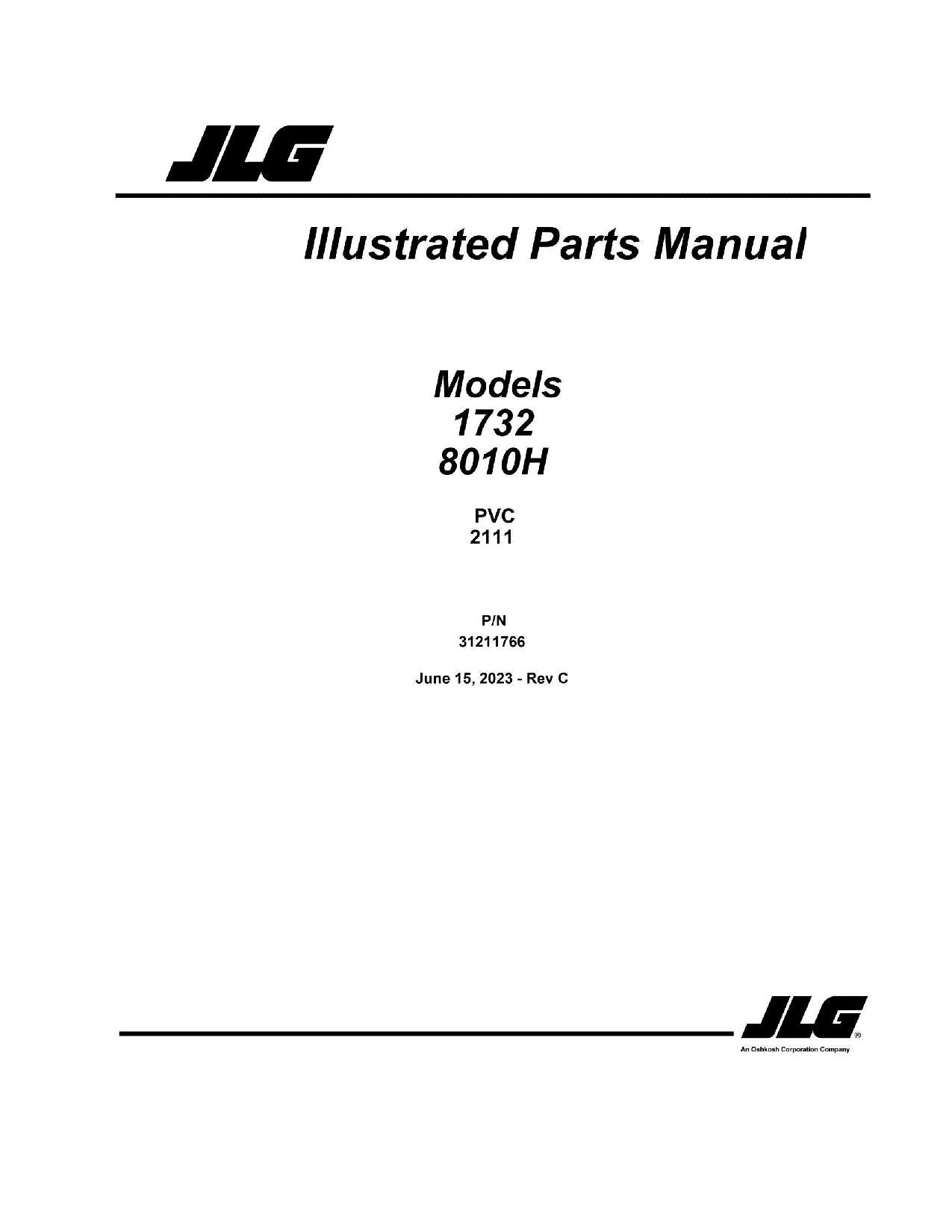 Manual del catálogo de piezas del manipulador telescópico JLG 1732 8010H 31211766