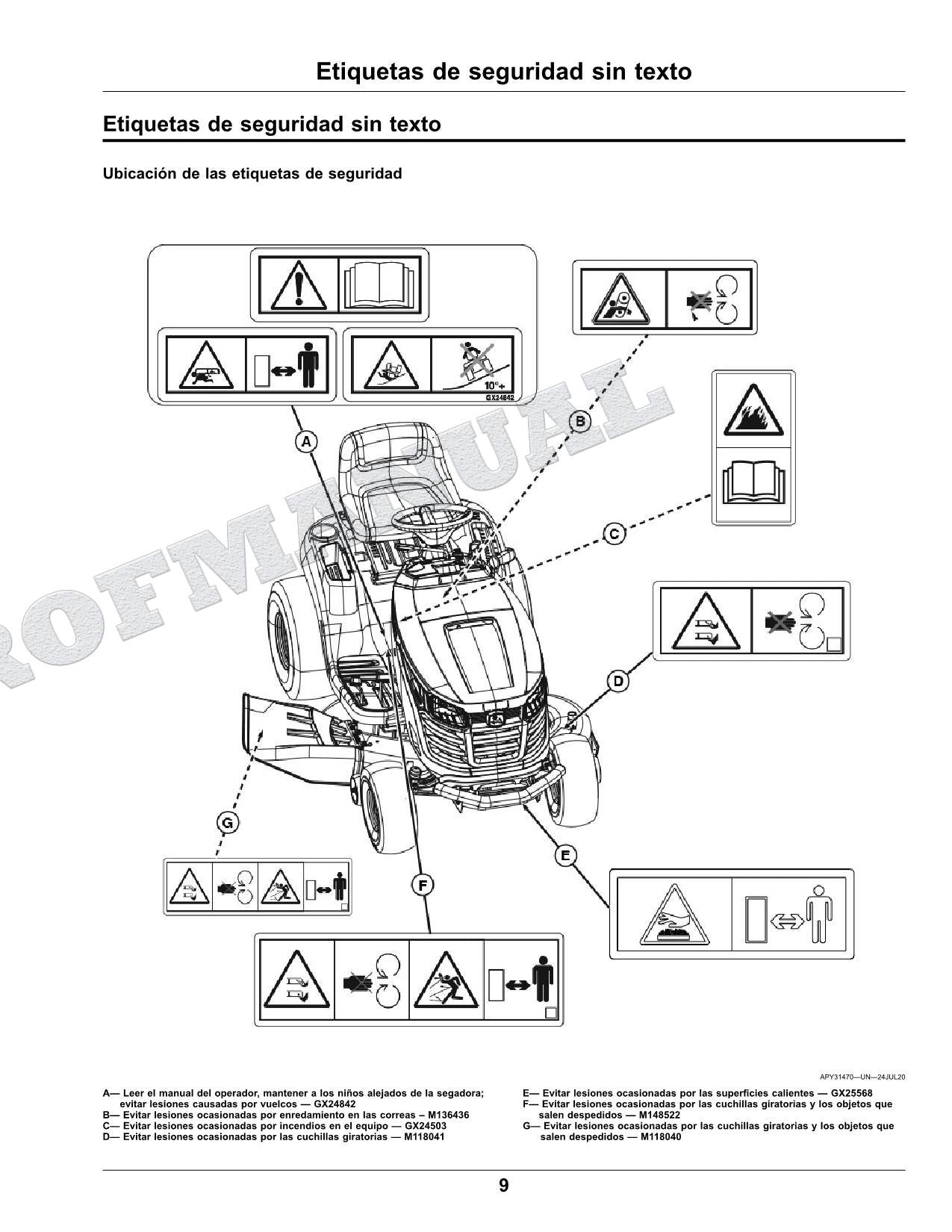 John Deere S180 S170 S100 S120 S110 S140 S130 S160 Tractor Manual del Operador