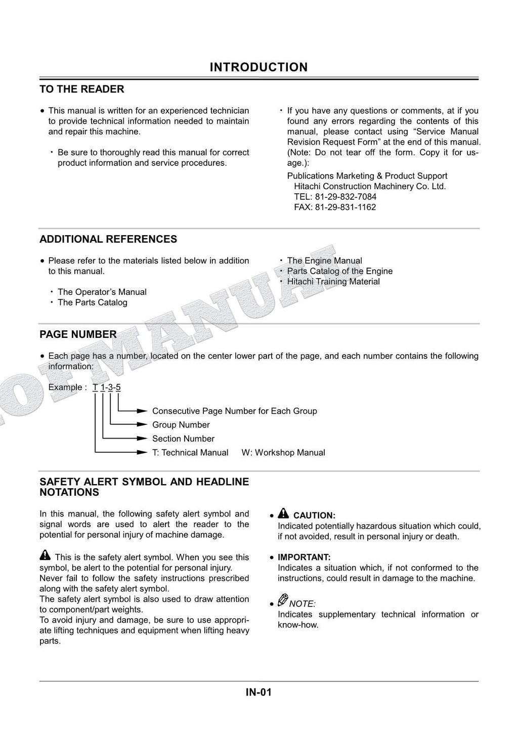 HITACHI ZX225USRLC-3 ZX330LC-3 Operat Telescopic Clamshell Workshop Manual
