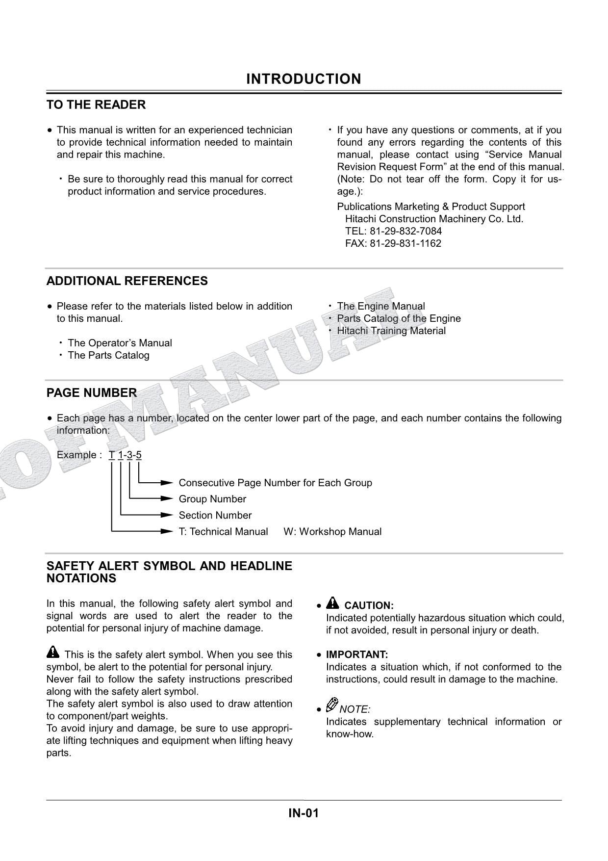 HITACHI ZX225USRLC-3 ZX330LC-3 Operat Telescopic Clamshell Workshop Manual