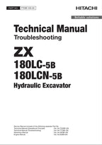 HITACHI ZAXIS ZX180LC-5B ZX180LCN-5B Excavator Troubleshooting Technical Manual