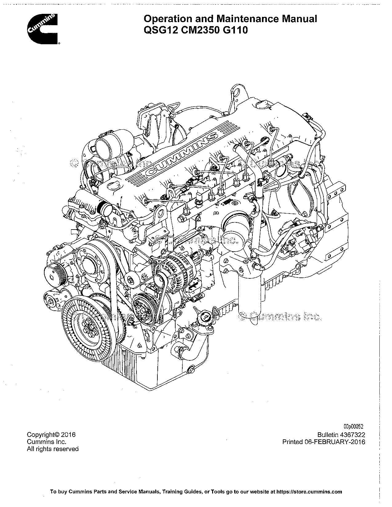Manual de operación y mantenimiento del motor Hyundai CUMMINS QSG12 X12