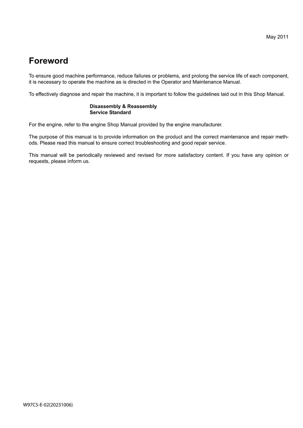 Hitachi ZW370 Wheel Loader Workshop Manual