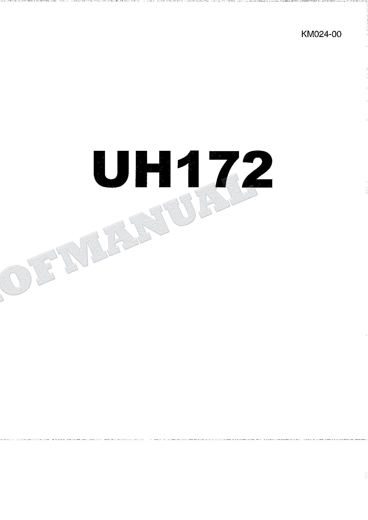HITACHI UH172 Excavator Repair Service Manual Specification