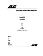 JLG 800AJ Boom Lift Parts Catalog Manual 31220391