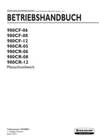 New Holland 980CF 12 980CR 05 980CR 06 Maisschneidwerk Betriebsanleitung