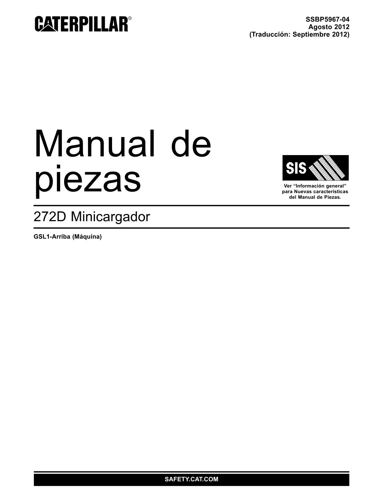 Caterpillar 272D Cargador Manual de piezas GSL1-UP Español