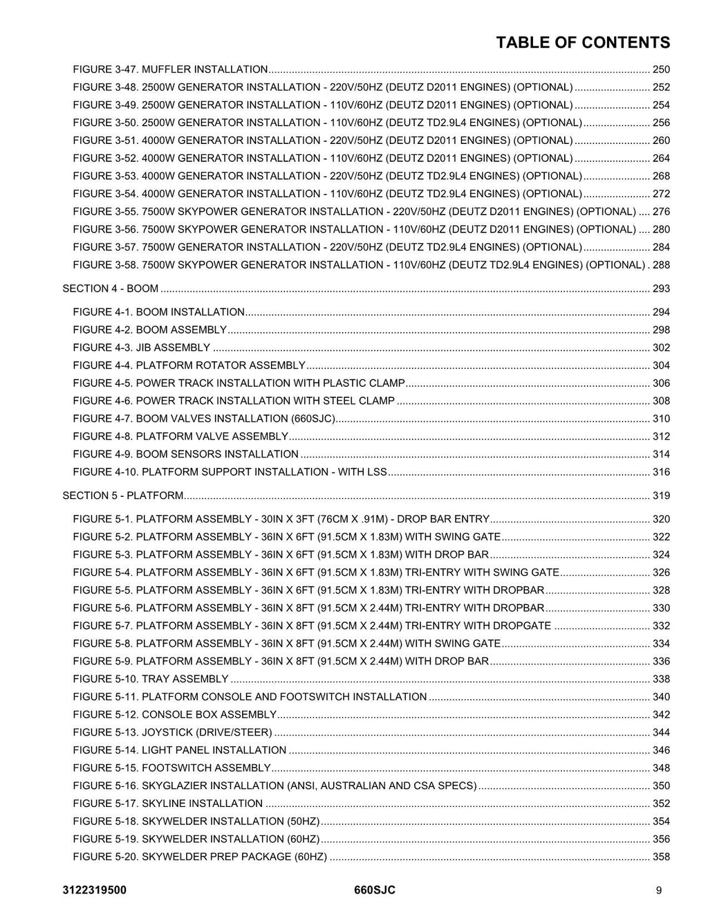 JLG 660SJC  Boom Lift Parts Catalog Manual