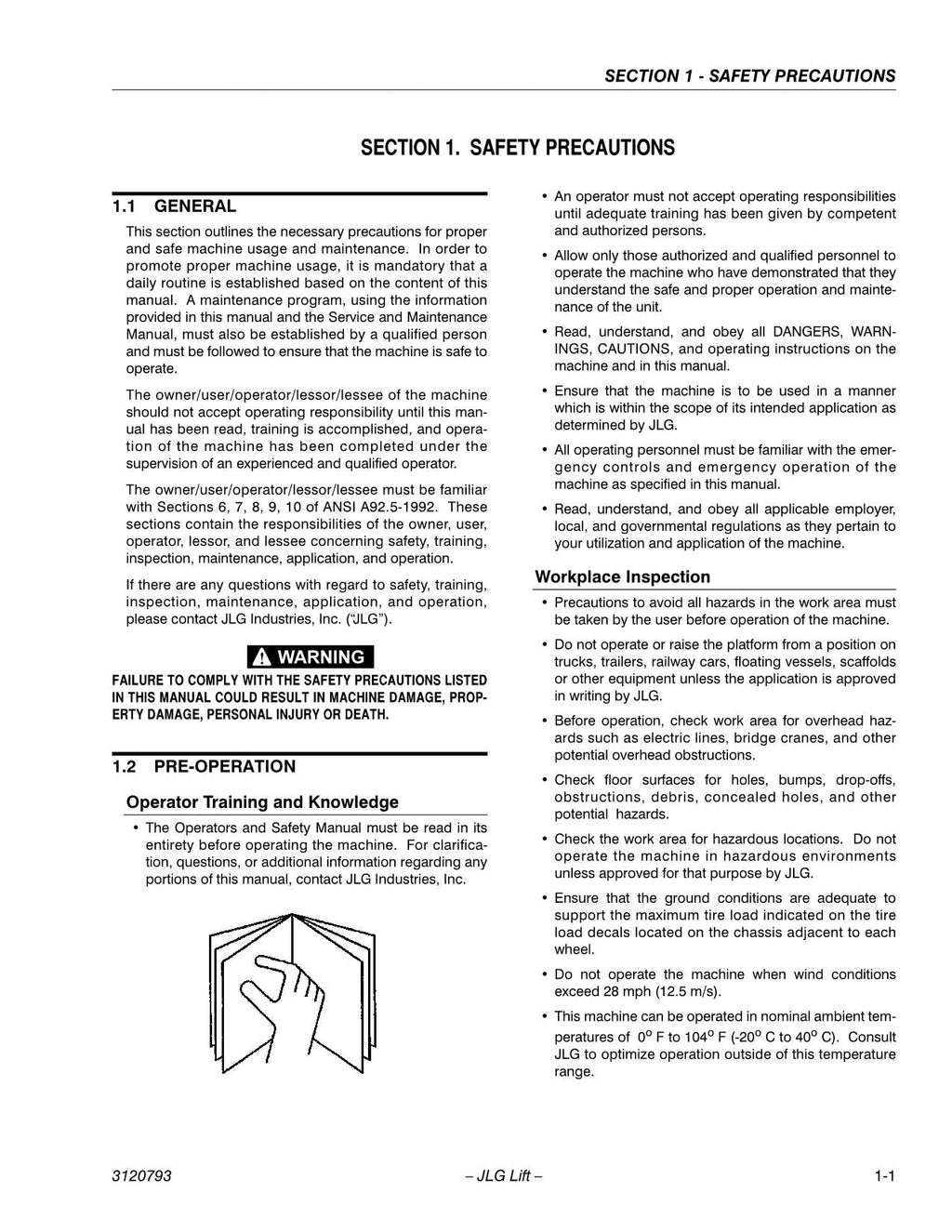 JLG 600SC 600SJC 660SJC Boom Lift Maintenance Operation Operators Manual 3120793