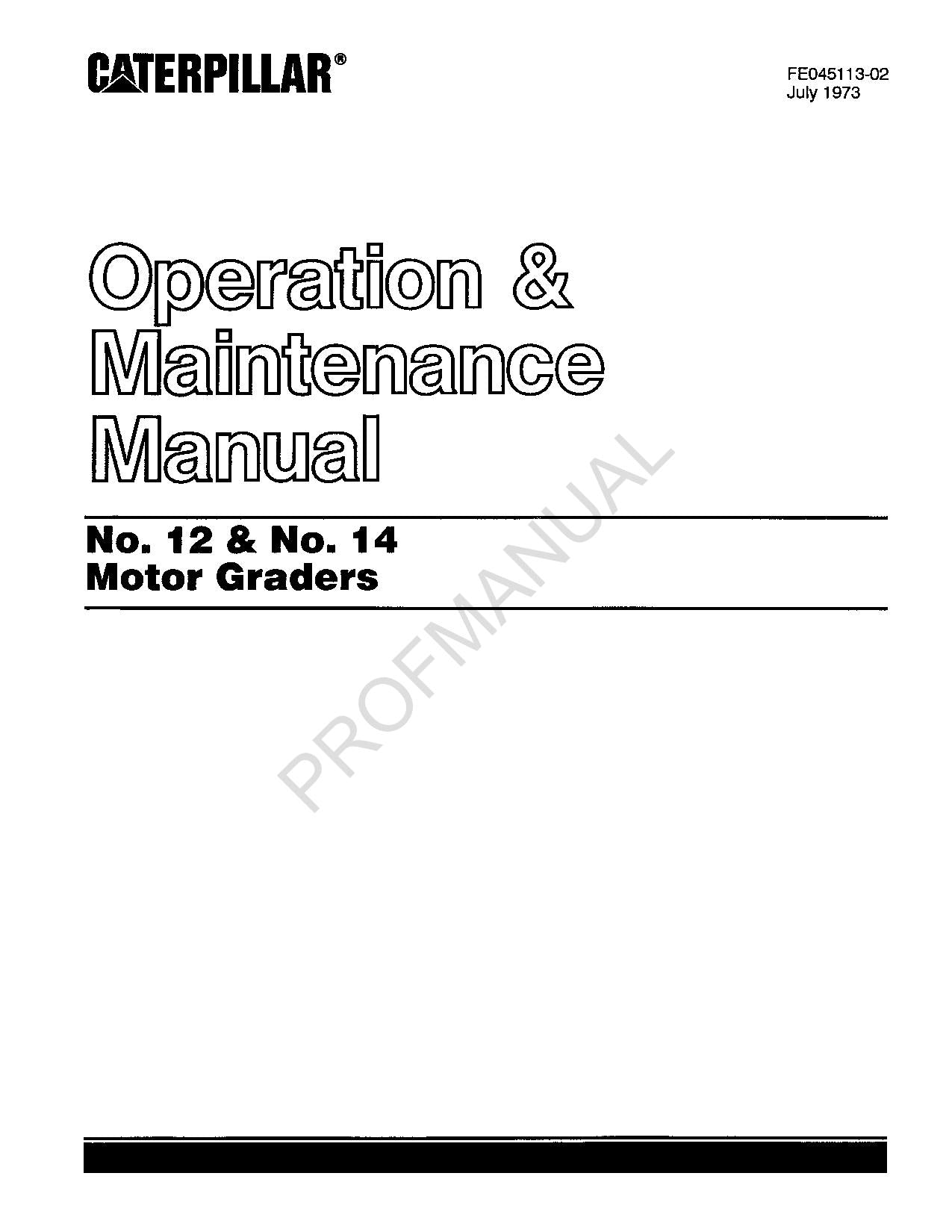 Manual de mantenimiento del operador de motoniveladoras Caterpillar 12-14