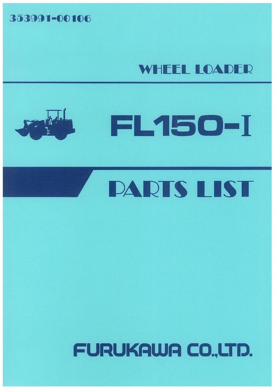 Hitachi FL150-1 Wheel Loader Parts Catalog Manual SN all 353991-00106