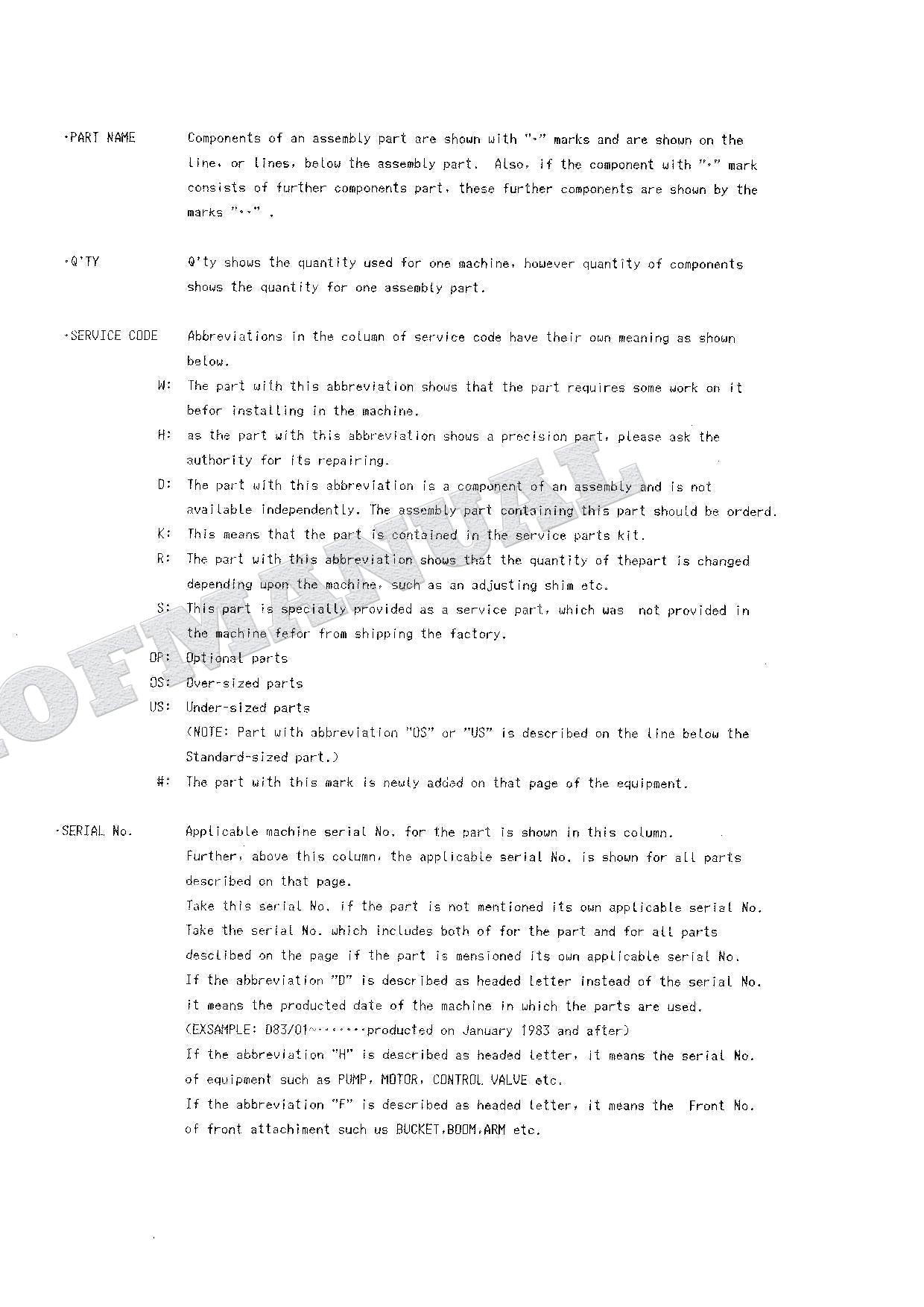 HITACHI UH025-7 Excavator Parts Catalog Manual SN 3001-