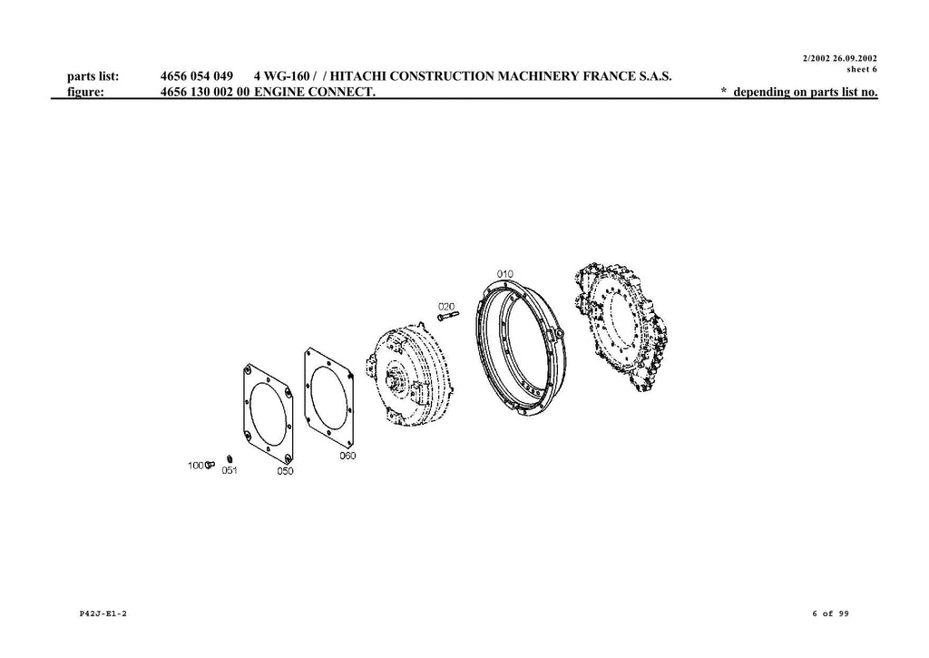 Hitachi LX145E LX170E LX145E-2 LX170E-2 Wheel Loader Parts Catalog Manual