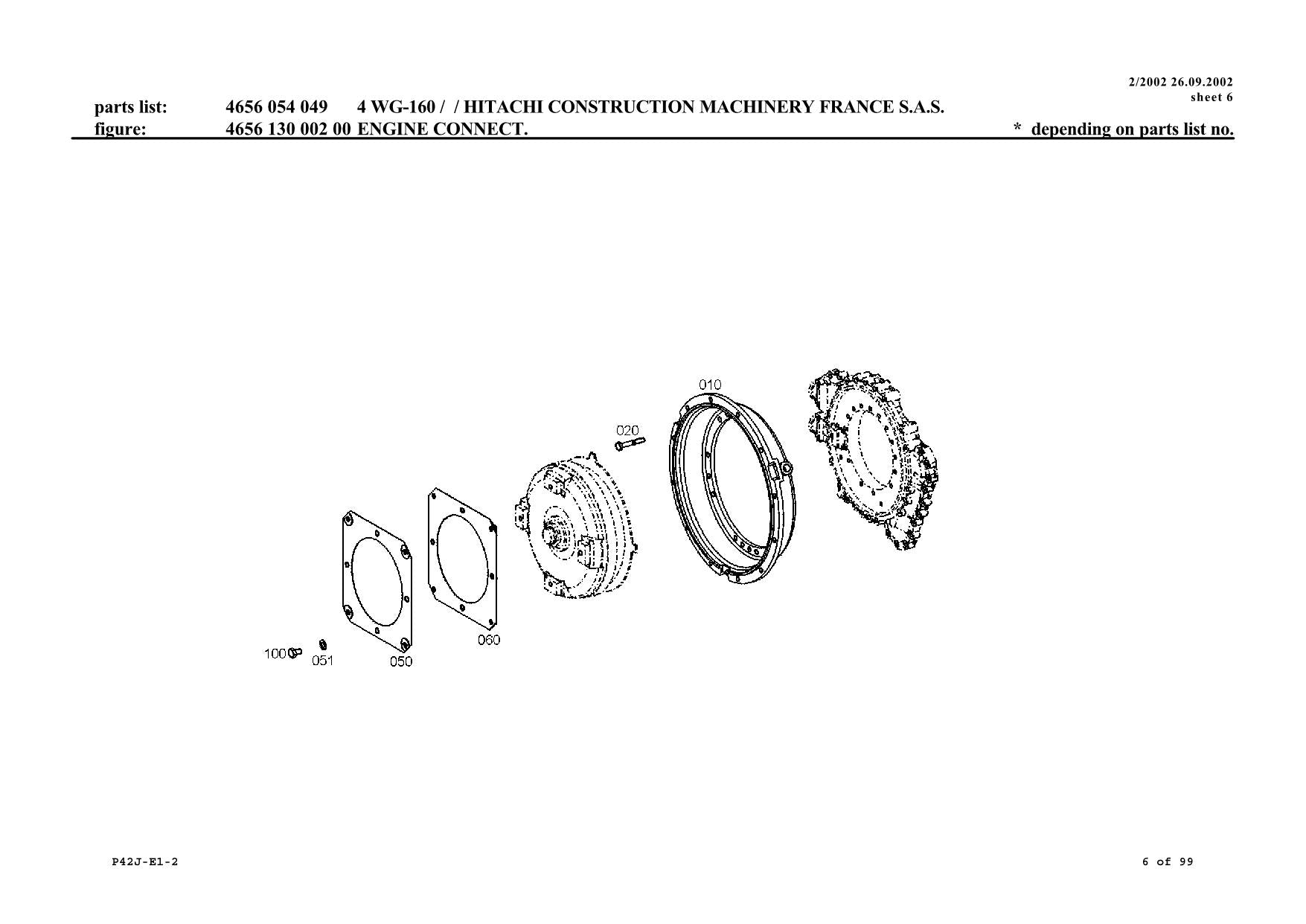 Hitachi LX145E LX170E LX145E-2 LX170E-2 Wheel Loader Parts Catalog Manual