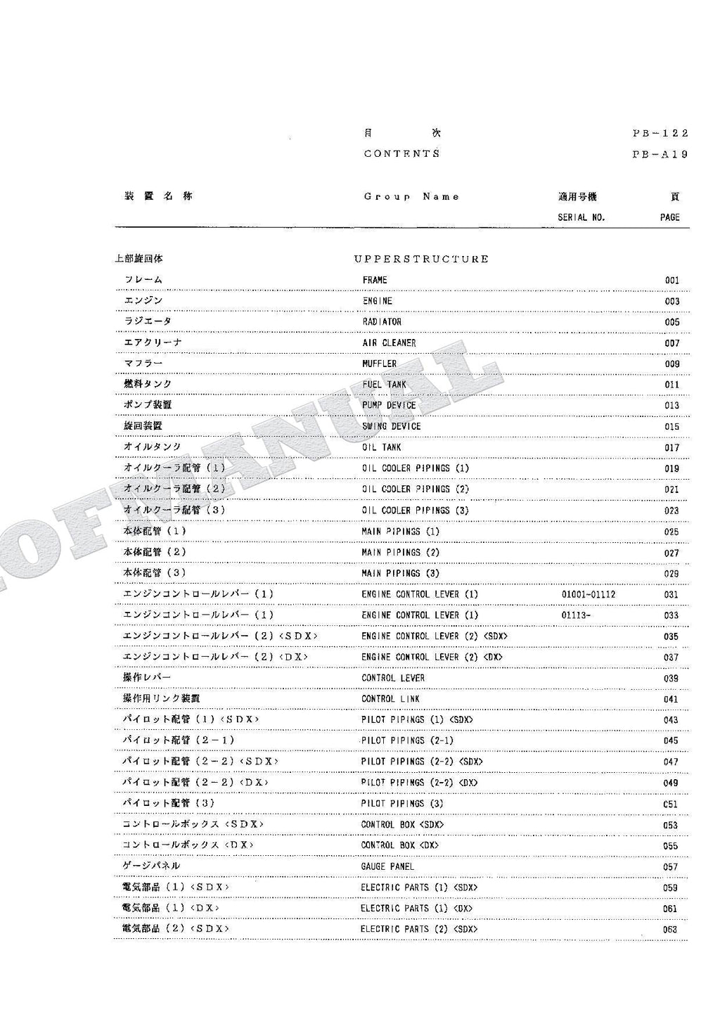 HITACHI EX90 Excavator Parts Catalog Manual