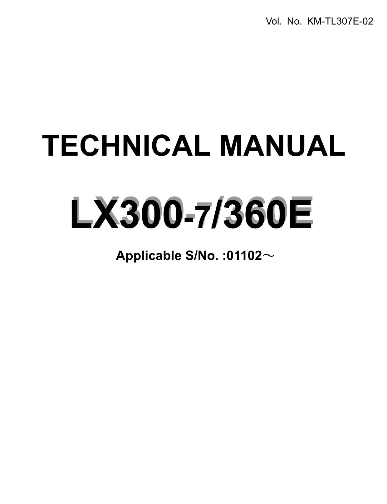 Hitachi LX300-7 LX360E Wheel Loader Technical Manual +Schematics