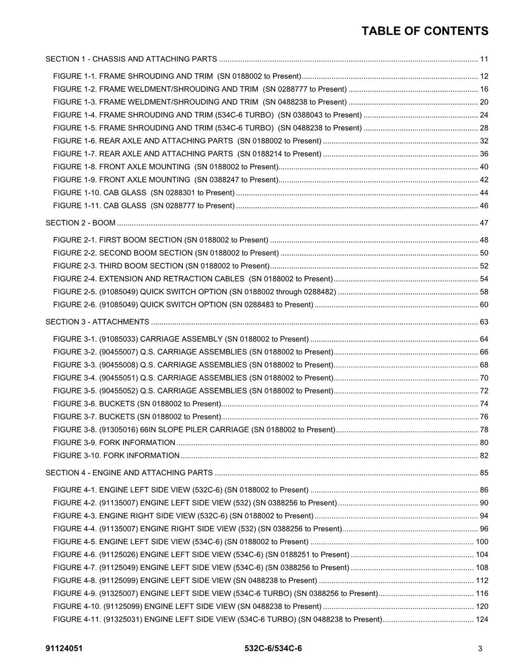 Manual del catálogo de piezas del manipulador telescópico GRADALL JLG 532C-6 534C-6