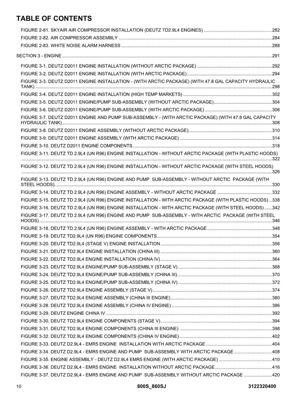 JLG 800S 860SJ Boom Lift Parts Catalog Manual
