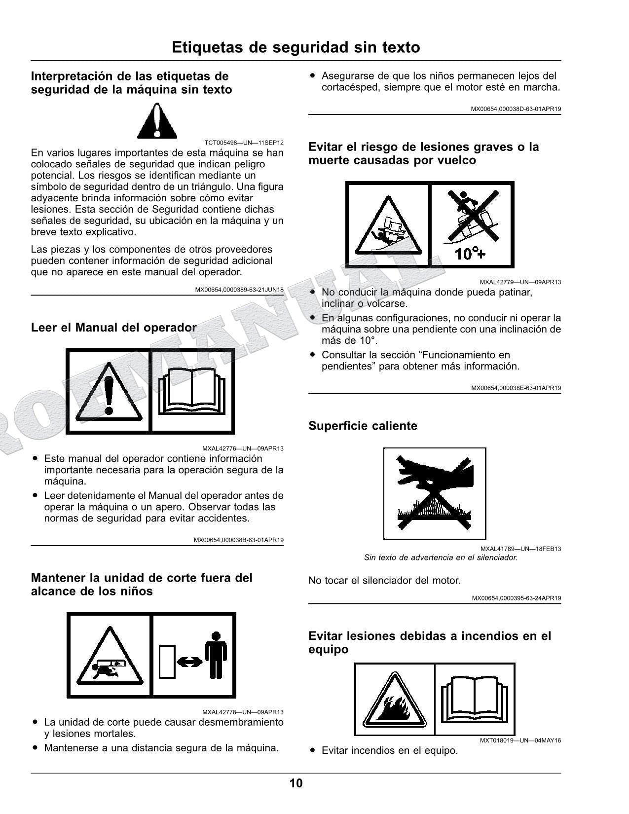 John Deere X750 X754 X758 Tractor Manual del Operador Español SN 100001-