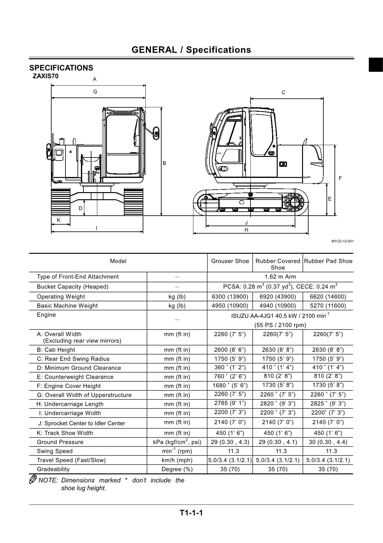 HITACHI ZAXIS ZX70 ZX70LC Excavator Operational Principle Technical Manual