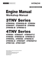 Hitachi Yanmar 4TNV106 4TNV106T Workshop Service Repair Manual with Schemes