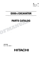 HITACHI EX60-2 Excavator Parts Catalog Manual SN 30001-