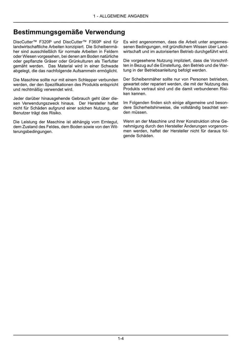 New Holland DISCCUTTER F320P F360P Scheibenmäher Betriebsanleitung