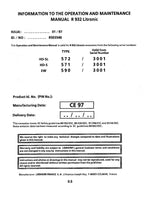 Liebherr R932 Litronic Excavator Operators manual serial 3001