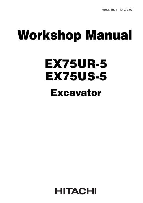HITACHI EX75UR-5 EXCAVATOR SERVICE MANUAL W197E00